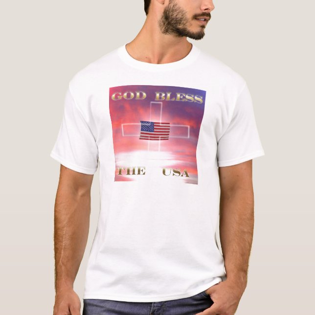 Välsigna dig USA T Shirt (Framsida)