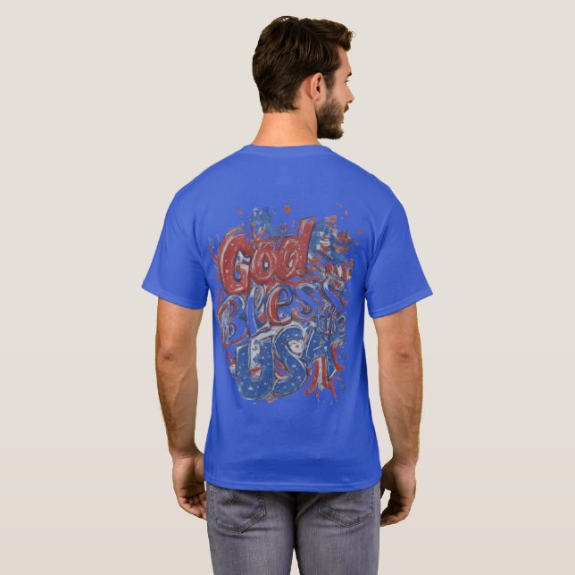 Välsigna dig USA T-Shirt (Hel baksida)