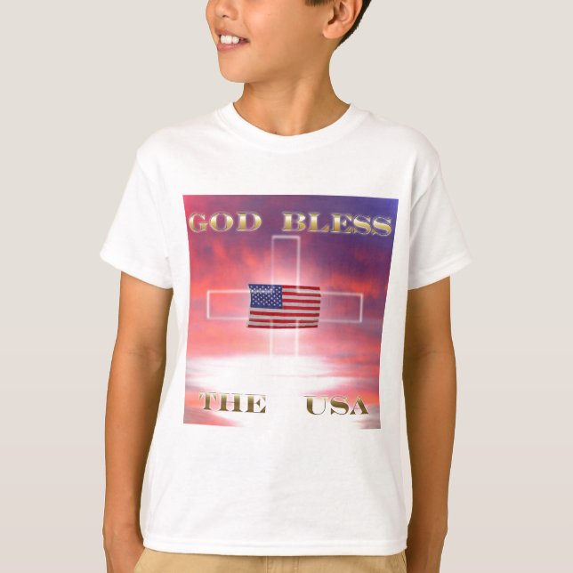 Välsigna dig USA T Shirt (Framsida)