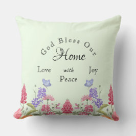 Välsigna dig Vår Grönt Wildblomfamilj Namn Kudde