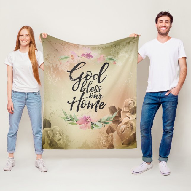 Välsigna dig vårt hem fleecefilt (På plats)