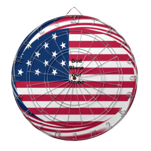 Välsigna dig vårt hem: USA flagga Swirl Art Darttavla