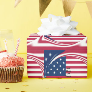 Välsigna dig vårt hem: USA flagga Swirl Art Presentpapper