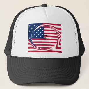 Välsigna dig vårt hem: USA flagga Swirl Art Truckerkeps
