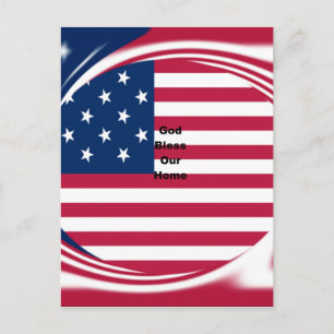 Välsigna dig vårt hem: USA flagga Swirl Art Vykort