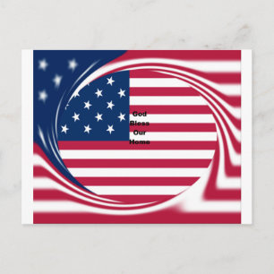 Välsigna dig vårt hem: USA flagga Swirl Art Vykort