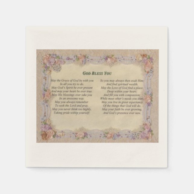 Välsigna dig You Napkins Pappersservett (Framsidan)