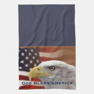 Välsigna digAmerika för amerikan patriotisk Kökshandduk