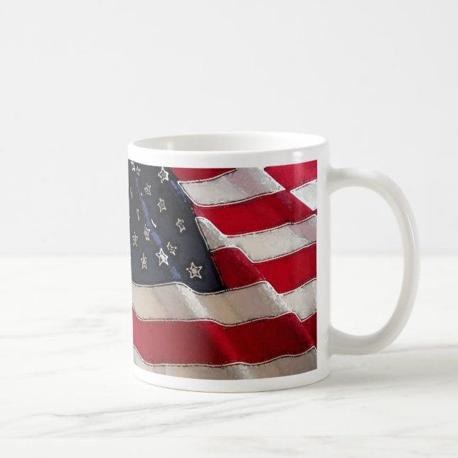 Välsigna digamerikanska flagganmugg kaffemugg (Höger)