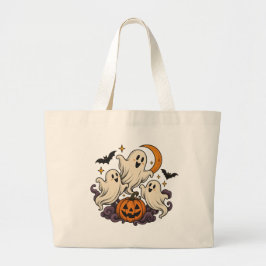 Välsigna spöken Vintage Halloween-handväskor Jumbo Tygkasse