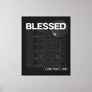 Välsignad Affirmation Typografi Canvastryck