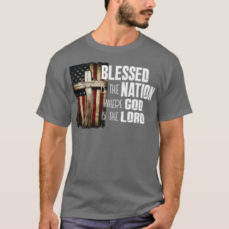 Välsignad är den nation vars Gud är Lord Christian T Shirt
