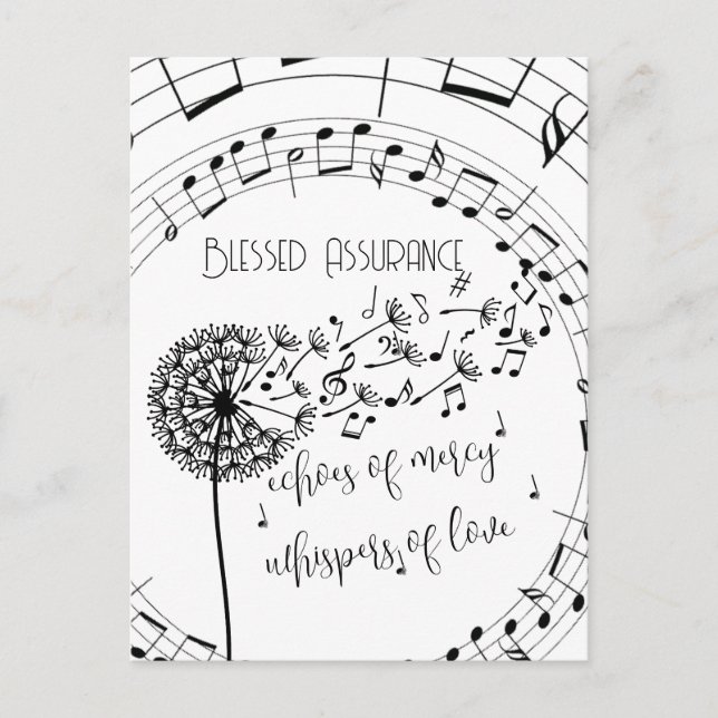 Välsignad Assurance Hymn Christian Vykort (Framsida)