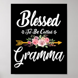 Välsignad att kallas Gramma Blommig Mors dag Th Poster
