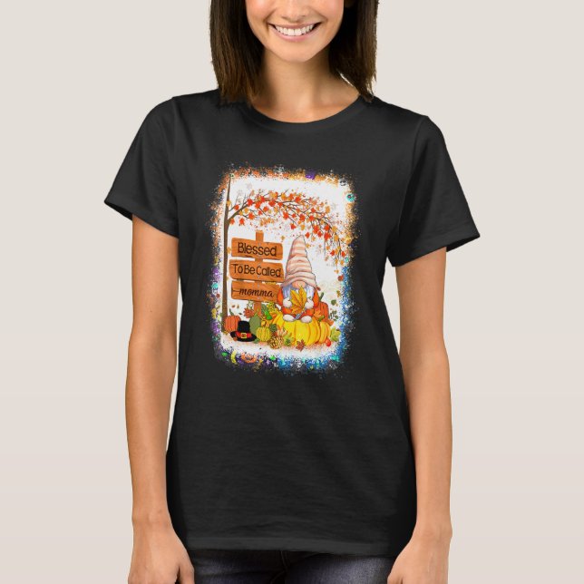 Välsignad att kallas Mamma Gnome höst höst tack T Shirt (Framsida)