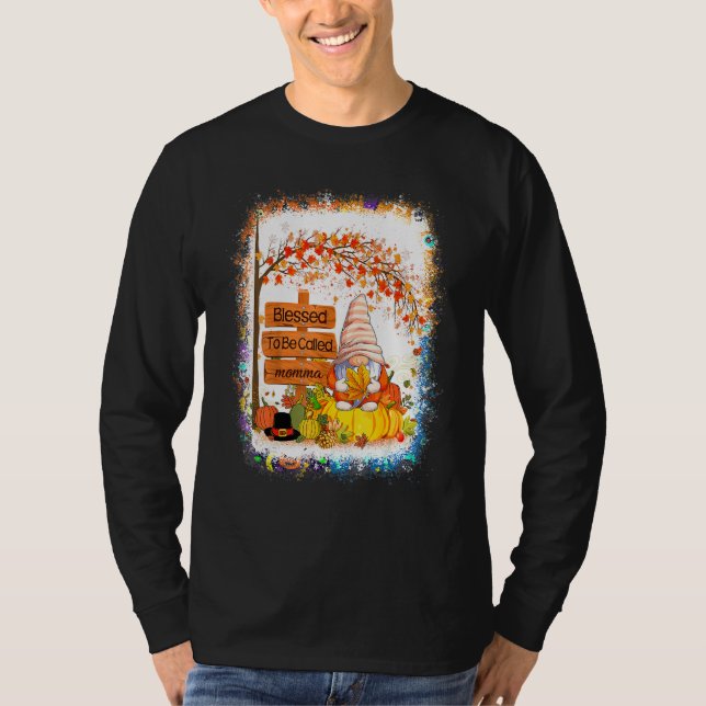 Välsignad att kallas Mamma Gnome höst tack T Shirt (Framsida)