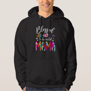 Välsignad att kallas Mamma & Mamma Floral Tie Dye Hoodie