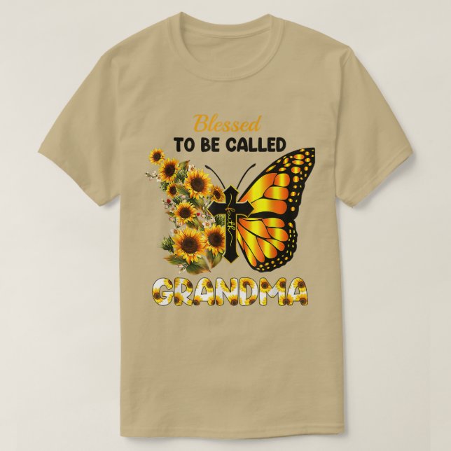 välsignad att kallas mormor-mormor-mammor t shirt (Design framsida)