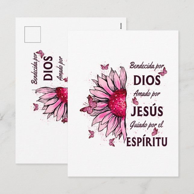 Välsignad av Gud Älskad av Jesus Helg Vykort (Fram/baksida)