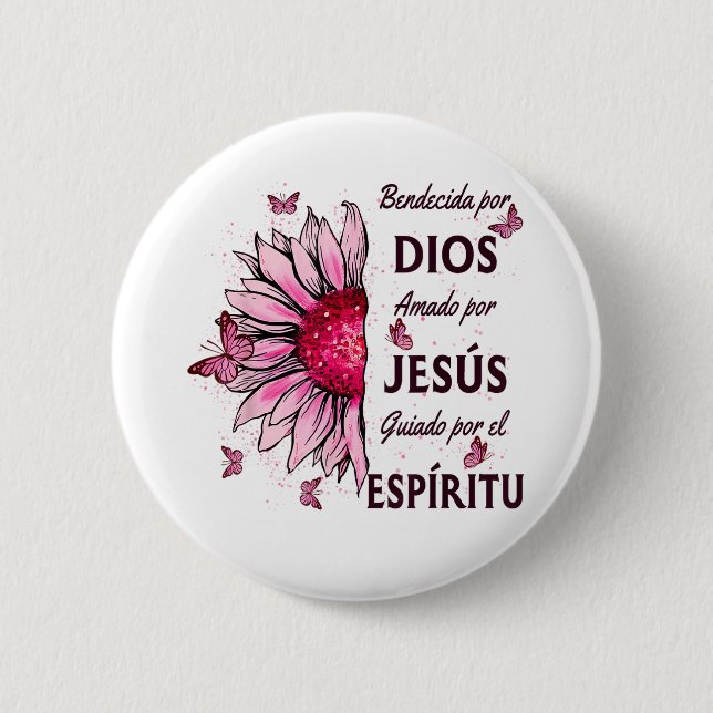Välsignad av Gud Älskad av Jesus Knapp (Framsida)