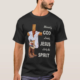 Välsignad av Gud - Älskad av Jesus, kristen cowboy T Shirt