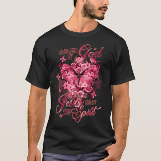 Välsignad Av Gud Älskad Av Jesus Rosa Fjäril Chris T Shirt