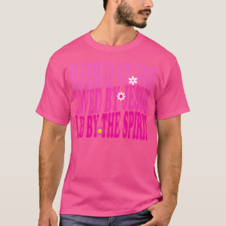 Välsignad av Gud älskad av Jesus Rosa Flower Chris T Shirt