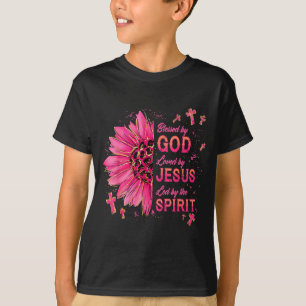 Välsignad Av Gud Älskad Av Jesus Solros Kristen T Shirt