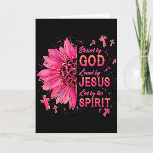 Välsignad av Gud Älskad av Jesus Sunflower Kristna Kort