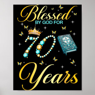 Välsignad av Gud för 70 år gammal kristen födelsed Poster