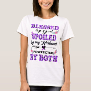 välsignad av Gud förstörd av make Alzheimers T Shirt