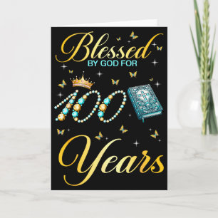 Välsignad av Gud i 100 år 100-årsdag Wo Kort