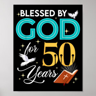 Välsignad av Gud i 50 år 50-årsdag 50-årsfirande Poster
