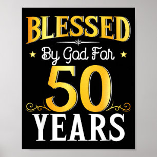 Välsignad av Gud i 50 år 50-årsdag män Kvinnor Poster