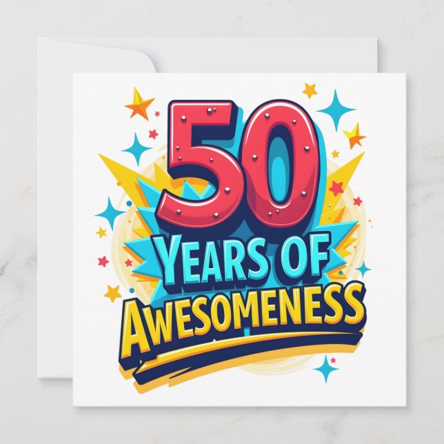 Välsignad av Gud i 50 år, 50-årsdesign Spara Datumet (Framsida)