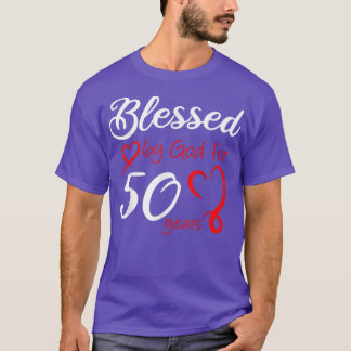 Välsignad av Gud i 50 år gammal Födelsedagsfest 50 T Shirt