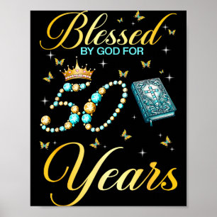 Välsignad av Gud i 50 år gammal kristen 50-års föd Poster