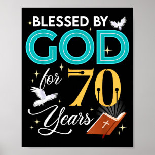 Välsignad av Gud i 70 år 70-årsdag 70-årsfirande Poster