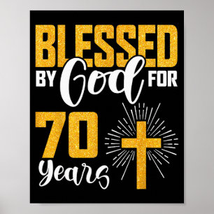 Välsignad av Gud i 70 år 70-årsdag Födelsedag Poster