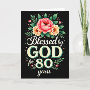 Välsignad av Gud i 80 år religiös 80-årsdag Kort
