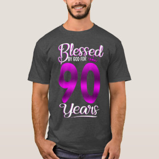 Välsignad av Gud i 90 år gammal 90:e födelsedagspr T Shirt