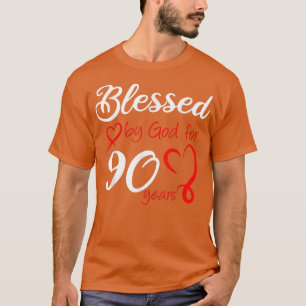Välsignad av Gud i 90 år gammal Födelsedagsfest 90 T Shirt