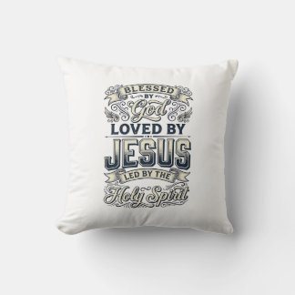 Välsignad Av Gud Jesus Helig Ande Vintage T-Shirt Kudde