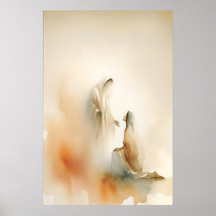 Välsignad av Jesus Minimalistisk akvarell Kristend Poster