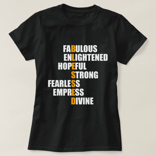 Välsignad - bekräftelse t shirt (Design framsida)