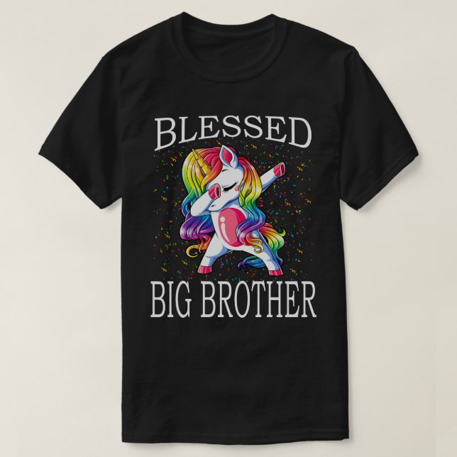 Välsignad BIG BROTHER Unicorn T Shirt (Design framsida)