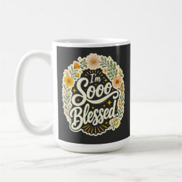 Välsignad blomstergudomlig design baserad på krist kaffemugg