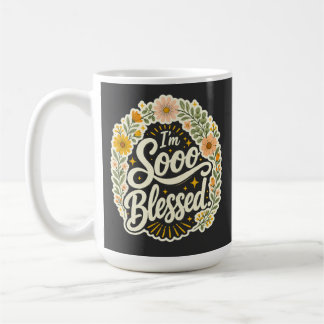 Välsignad blomstergudomlig design baserad på krist kaffemugg