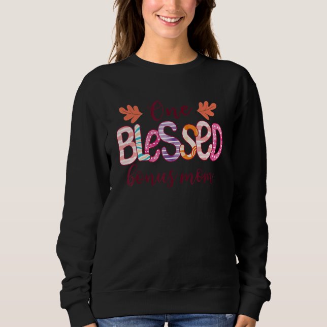 välsignad Bonus Mamma Leopard Messy Bun Sunglasses T Shirt (Framsida)