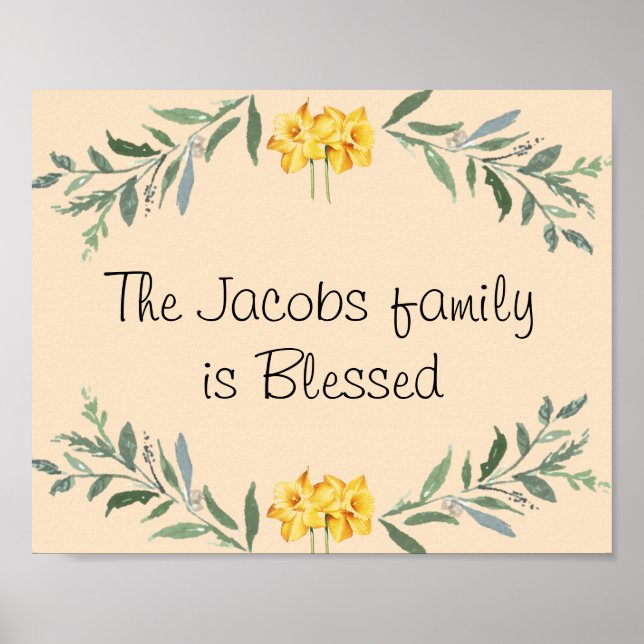 Välsignad familj Namn Poster (Framsidan)